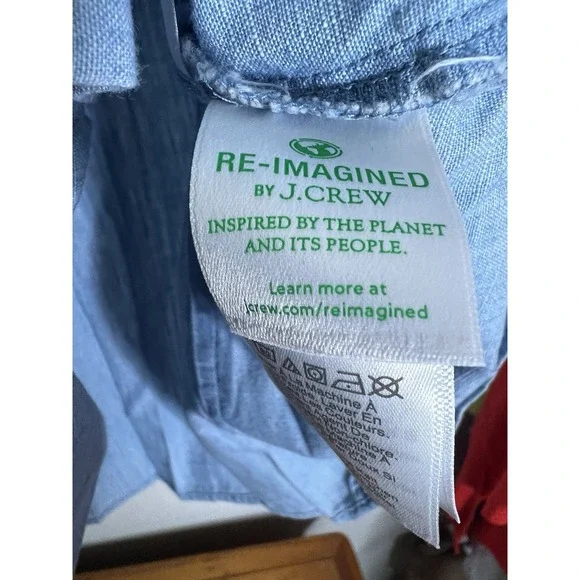 j crew chambray Collared Tank Women's 3X 100% Cotton NWT - Picture 5 of 6